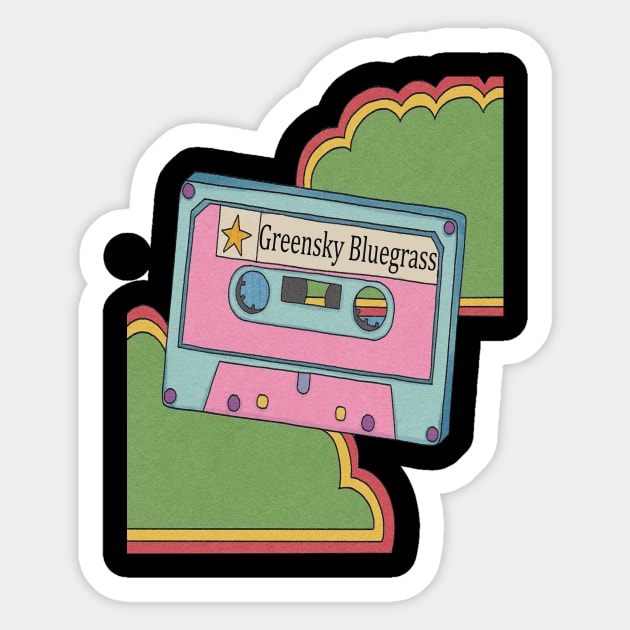 vintage cassette tape Greensky Bluegrass Sticker by Little Foxnice